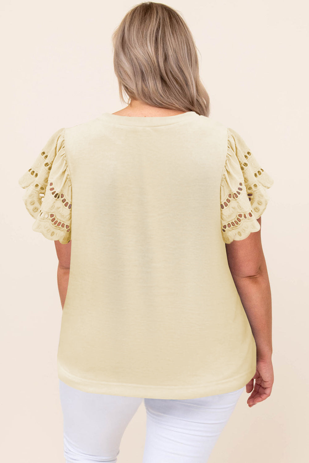 Gray Plus Size Flutter Sleeve Top