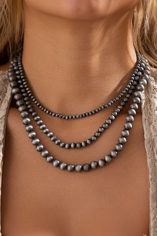 Bristol Black 3pcs Beaded Necklace Set